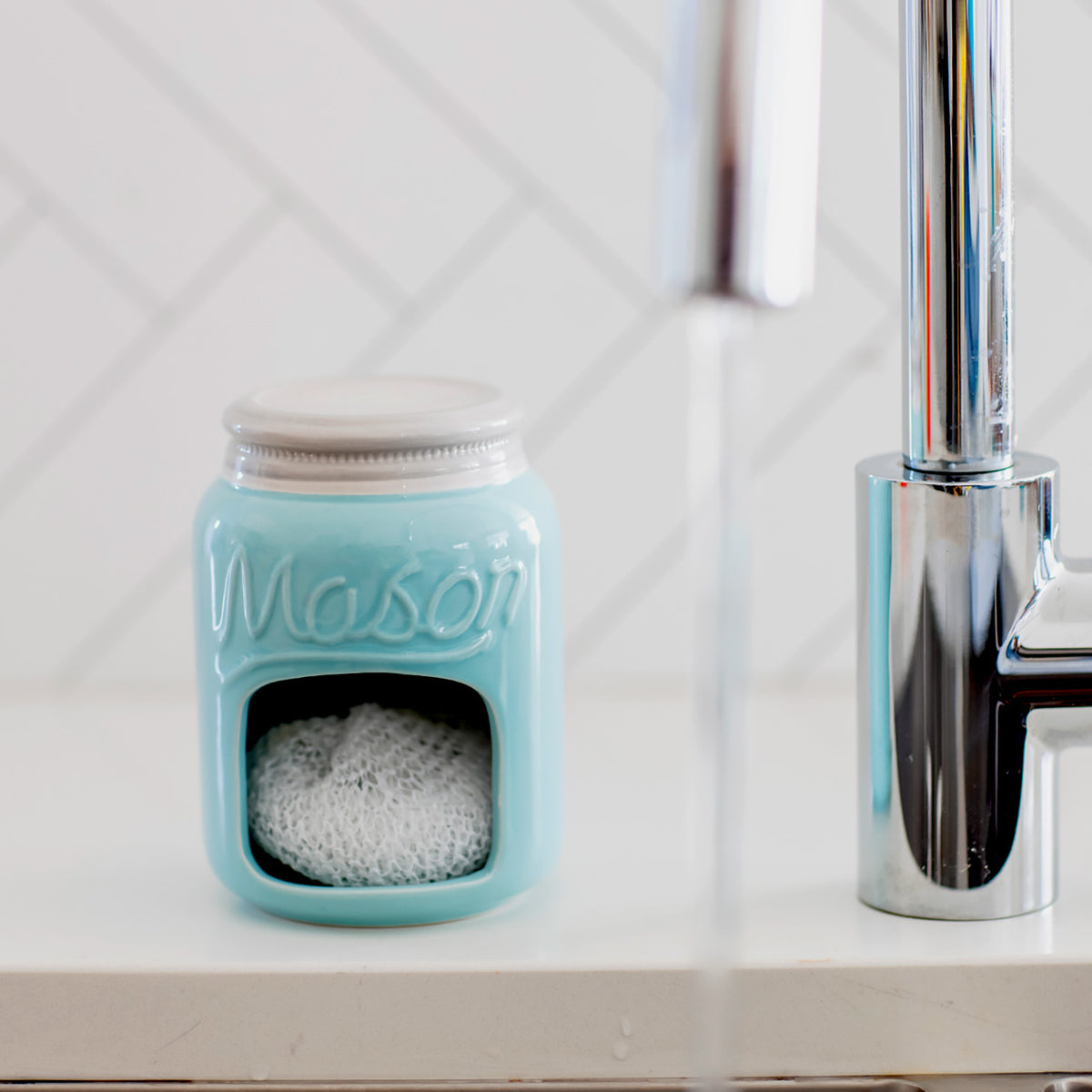 Amazon.com: Fox Run Ceramic Mason Jar Holder with Sponge