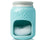 Ceramic Sponge Holder for Kitchen Sink – Farmhouse Mason Jar Style Caddy – Aqua Blue Rustic Décor with Free Sponge