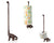 Comfify Paper Towel Holder or Free Standing Toilet Paper Holder - Cast Iron Dinosaur Paper Holder - Bathroom Holder or Stand Up Paper Towel Holder - Rustic Brown w/Vintage Finish