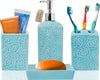 Designer 4-Piece Bathroom Accessory Set - Rose texture design