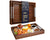 Modern Bamboo Serving Tray with Metal Handles – Dark Brown Wooden Ottoman Tray for Food, Entertaining & Decor