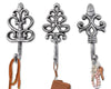 Comfify Shabby Chic Decorative Wall Hooks - Set of 3 - Cast Iron French Country Wall Decor - Farmhouse Hangers for Coats, Purses and More - Silver with Black