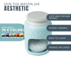 Ceramic Sponge Holder for Kitchen Sink – Farmhouse Mason Jar Style Caddy – Aqua Blue Rustic Décor with Free Sponge