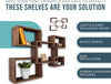 Wall Mounted Square Shaped Floating Shelves – Set of 5