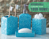 Designer 4-Piece Bathroom Accessory Set - Rose texture design
