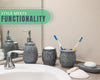 Designer 4-Piece Bathroom Accessory Set - Moroccan Trellis Design