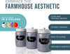 Mason Jar Ceramic Canister Set for Kitchen - Set of 3 - 12.85oz