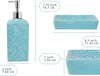 Designer 4-Piece Bathroom Accessory Set - Rose texture design