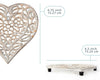 Comfify Cast Iron Heart Trivet – Decorative Rustic White Kitchen Trivet with Rubber Pegs