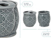 Designer 4-Piece Bathroom Accessory Set - Moroccan Trellis Design