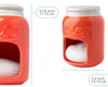 Comfify Coral Ceramic Sponge Holder – Farmhouse Mason Jar Sink Caddy with Free Sponge – Rustic Kitchen & Sink Decor Accessory