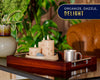 Modern Bamboo Serving Tray with Metal Handles – Dark Brown Wooden Ottoman Tray for Food, Entertaining & Decor