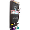 Rustic 2-Slot Mail Sorter Organizer for Wall with Chalkboard Surface & 3 Double Key Hooks