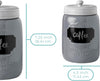 Mason Jar Ceramic Canister Set for Kitchen - Set of 3 - 12.85oz