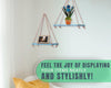Rustic Set of 2 Wooden Floating Shelves with String