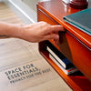 Modern Floating Nightstand with Drawer – Wall-Mount Bamboo Bedside Shelf, Midcentury Design, Dark Mahogany Finish