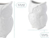Owl Utensil Holder Decorative Ceramic Cookware Crock & Organizer, in Lovely White Color - Utensil Shaped Caddy and Perfect Kitchen Ceramic Decor Gift for Countertop - 5” x 7” x 4” Size – back view – Comfify