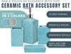 Designer 4-Piece Bathroom Accessory Set - Rose texture design