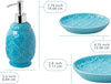 4-Piece Bathroom Accessory Set - Ceramic Bath Set with Blue Glossy Finish - Modern Vanity Accessories Including Soap Dish, Tumbler, and Toothbrush Holder – packaging view – Comfify