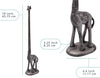 Giraffe Paper Towel Holder for Kitchen or Decorative Toilet Paper Stand for Bathroom - Unique Antique, Vintage, Whimsical Animal Design Roll Dispenser for Home Decor - Silver With Black – back view – Comfify