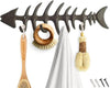 Decorative Cast Iron Hanger w/ 4 “Fish Bones” Hooks