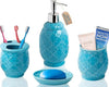 Designer 4-Piece Bathroom Accessory Set - Moroccan Trellis Design