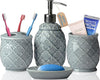 Designer 4-Piece Bathroom Accessory Set - Moroccan Trellis Design