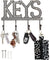 Key Holder for Wall - Decorative Farmhouse Rustic Wall Mount Key Organizer with 4 Hooks - Vintage Cast Iron Key Rack with Screws and Anchors – 6x8 - White – front view – Comfify