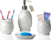 Designer 4-Piece Bathroom Accessory Set - Moroccan Trellis Design