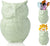 Owl Utensil Holder Decorative Ceramic Cookware Crock & Organizer, in Lovely Green Color - Utensil Caddy and Perfect Kitchen Ceramic Decor Gift - 5” x 7” x 4” Size – front view – Comfify
