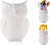 Owl Utensil Holder Decorative Ceramic Cookware Crock & Organizer, in Lovely White Color - Utensil Shaped Caddy and Perfect Kitchen Ceramic Decor Gift for Countertop - 5” x 7” x 4” Size – front view – Comfify