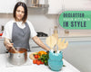 Owl Utensil Holder Decorative Ceramic Cookware Crock & Organizer, in Lovely Aqua Blue Color - Utensil Shaped Caddy and Perfect Kitchen Ceramic Decor Gift for Countertop - 5” x 7” x 4” Size – back view – Comfify