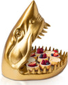 Shark Resin Figurine – Stylish Shark Sculpture with Open Bowl Design for Snacks, Keys, or Trinkets – front view – Comfify