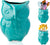Owl Utensil Holder Decorative Ceramic Cookware Crock & Organizer, in Lovely Aqua Blue Color - Utensil Shaped Caddy and Perfect Kitchen Ceramic Decor Gift for Countertop - 5” x 7” x 4” Size – front view – Comfify