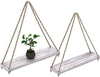 Rustic Set of 2 Wooden Floating Shelves with String