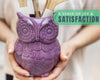 Owl Utensil Holder Decorative Ceramic Cookware Crock & Organizer, in Lovely Purple Color - Utensil Caddy and Perfect Kitchen Ceramic Decor Gift - 5” x 7” x 4” Compact & Cute – packaging view – Comfify