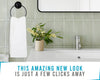 Industrial Pipe Decor Set for 4 Piece Bathroom Fixture Set: 1 Paper Holder, 1 Robe Hook, 1 Towel Ring & 1 Towel Bar in Matte Black – Farmhouse Bath Accessories/w Screws & Anchors - Square – lifestyle in bathroom – Comfify