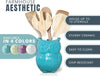 Owl Utensil Holder Decorative Ceramic Cookware Crock & Organizer, in Lovely Aqua Blue Color - Utensil Shaped Caddy and Perfect Kitchen Ceramic Decor Gift for Countertop - 5” x 7” x 4” Size – lifestyle in kitchen – Comfify