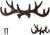 Vintage Cast Iron Deer Antlers Wall Mounted Hooks | Antique Finish Metal Clothes Hanger Rack w/Hooks for Coats, Jackets, Purses and More | Includes Screws and Anchors | Rust Brown – front view – Comfify
