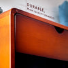 Modern Floating Nightstand with Drawer – Wall-Mount Bamboo Bedside Shelf, Midcentury Design, Dark Mahogany Finish