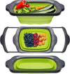 Collapsible Kitchen Colander - Over the Sink Kitchen Strainer - Blue & Grey