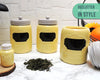 Mason Jar Ceramic Canister Set for Kitchen - Set of 3 Decorative Storage Containers with Air-Tight Lids for Coffee, Sugar - Country Style Storage w/Reusable Writable Surface - 12.85oz/Canister – detail close-up – Comfify