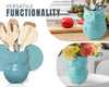 Owl Utensil Holder Decorative Ceramic Cookware Crock & Organizer, in Lovely Aqua Blue Color - Utensil Shaped Caddy and Perfect Kitchen Ceramic Decor Gift for Countertop - 5” x 7” x 4” Size – packaging view – Comfify