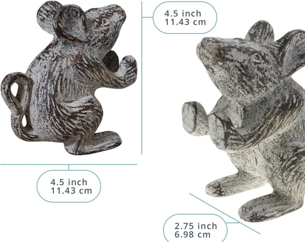 Cast Iron Mouse Door Stop – One Vintage Rustic Wedge for Bedroom, Bath, or Entry – side angle – Comfify