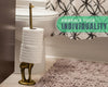 Giraffe Paper Towel Holder for Kitchen or Decorative Toilet Paper Stand for Bathroom - Unique Antique, Vintage, Whimsical Animal Design Roll Dispenser for Home Decor - Gold With Black – side angle – Comfify