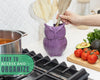 Owl Utensil Holder Decorative Ceramic Cookware Crock & Organizer, in Lovely Purple Color - Utensil Caddy and Perfect Kitchen Ceramic Decor Gift - 5” x 7” x 4” Compact & Cute – lifestyle in kitchen – Comfify