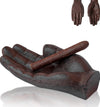 Cast Iron Cigar Ashtray Hand-Shaped - Rustic Decorative Tray, Key Holder, Heavy Duty Paperweight, Unique Gift for Men, Office & Home Decor – front view – Comfify