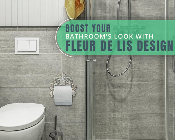 Fleur De Lis Cast Iron Toilet Paper Holder – Wall Mounted Tissue Dispenser – detail close-up – Comfify