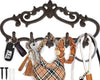 Cast Iron Wall Mounted Hanger – Vintage Design with 5 Hooks for Keys, Towels, Robes, and Clothes – front view – Comfify