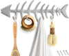 Decorative Cast Iron Hanger w/ 4 “Fish Bones” Hooks
